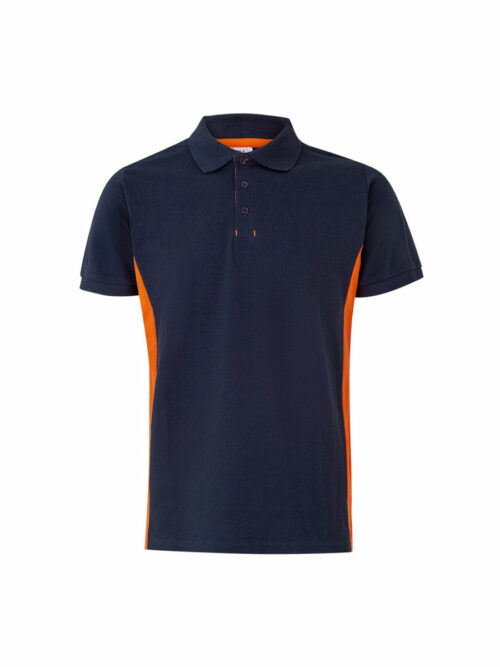 Μπλούζα polo δίχρωμη 105504 της Velilla μπλέ με πορτοκαλί