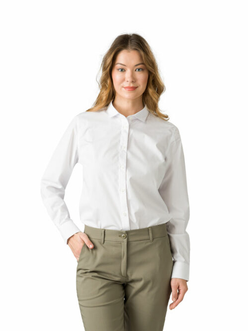 Πουκάμισο γυναικείο μακρυμάνικο 405011 της Velilla λευκό