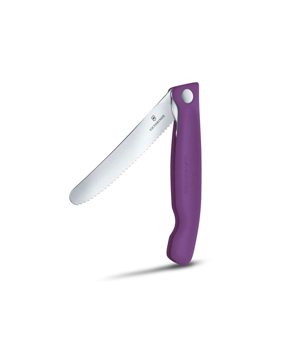 6.7835.Fc1 2 Προϊόν Μαχαίρι Κουζίνας 11 Εκατ. Στρογγυλό Οδοντωτό Μωβ Λαβή Αναδιπλούμενο Swiss Classic- Victorinox Μαχαίρι κουζίνας 11 εκατ. στρογγυλό οδοντωτό μωβ λαβή αναδιπλούμενο Swiss Classic- Victorinox - Image 2