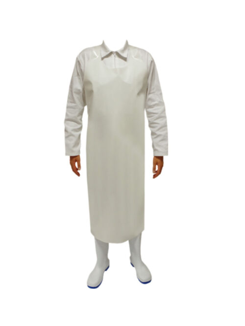 Ποδιά εργασίας Delta Monobloc άσπρη 200μm - Manulatex