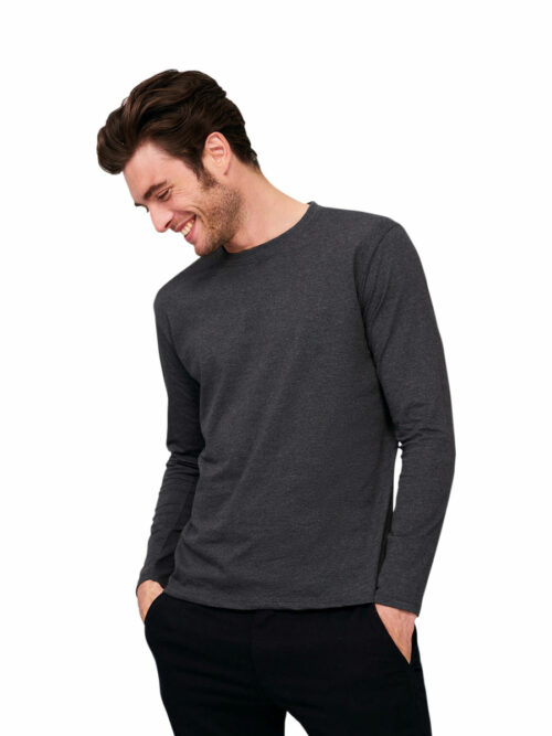 Μπλούζα ανδρική Imperial LSL της Sol's γκρί