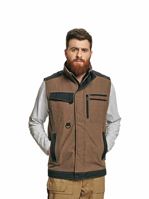 Γιλέκο εργασίας καφέ με πολλές τσέπες Narellan Bodywarmer Cerva