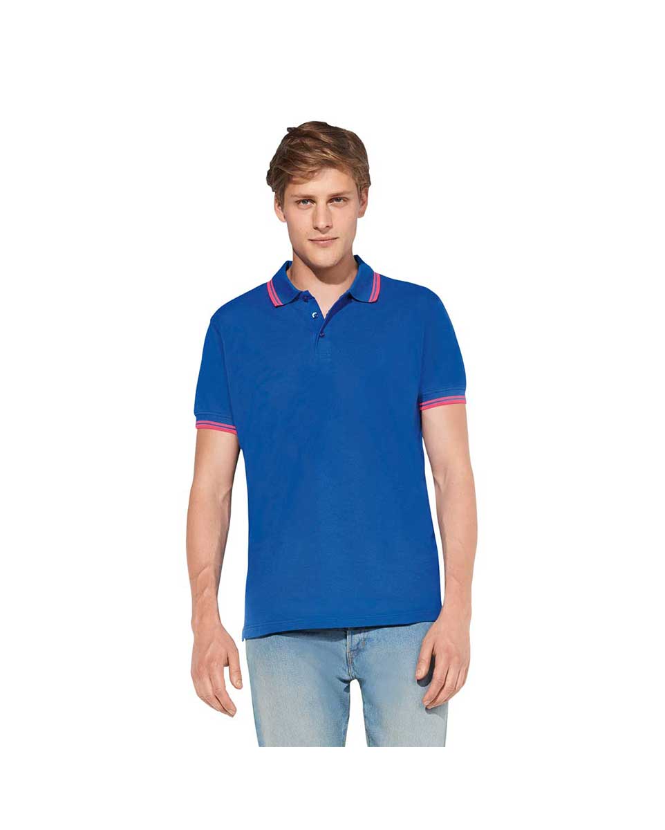 Pasadena Men 1 1 Προϊόν Μπλούζα Polo Ανδρική Pasadena - Sol'S ανδρική μπλούζα polo Pasadena από την Sol's μπλέ με πορτοκαλί